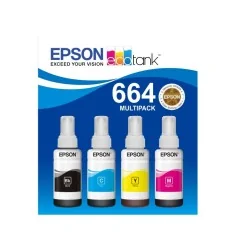 4 Botellas de tinta Epson 664 original, multipack para EcoTank
