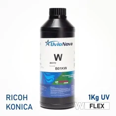 Tinta UV Blanca Flexible para cabezales Ricoh y Konica | InkTec FM, 1 Kilo