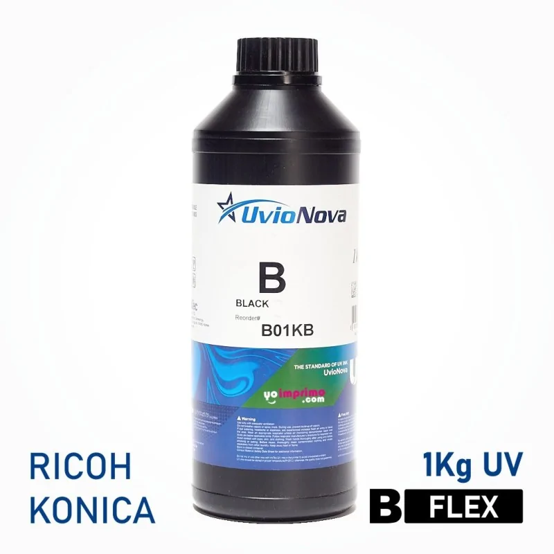 Tinta UV Negra Flexible para cabezales Ricoh y Konica| InkTec FM, 1 Kilo