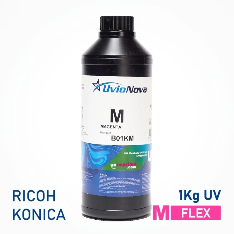 Tinta UV Magenta Flexible para cabezales Ricoh y Konica | InkTec FM, 1 Kilo