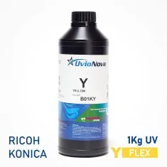 Tinta UV amarela flexível para cabeças de impressão Ricoh e Konica | InkTec FM, 1 quilo