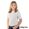 T-shirt enfant à sublimer | 100% polyester blanc de 160gr