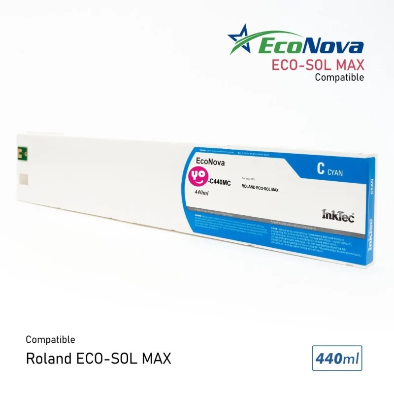 Tinteiro Compatível Roland Eco-Sol Max Ciano , 440ml | InkTec EcoNova ID