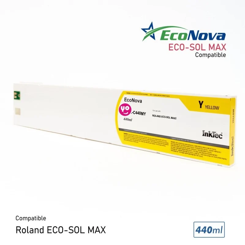 Cartucho Roland Eco-Sol Max Amarillo compatible, 440ml | InkTec EcoNova ID