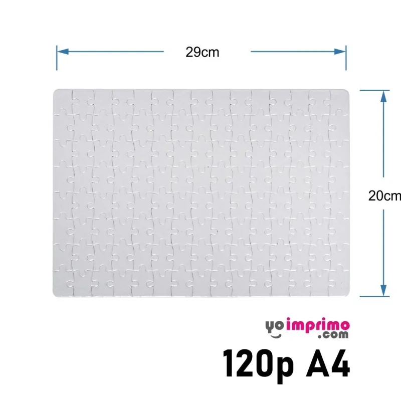 Quebra-cabeça para sublimar 120 peças, tamanho A4, acabamento brilhante