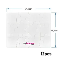 Puzzle para sublimar de 12 piezas para niños, tamaño 19,2 x 24,5 cm , acabado Brillo