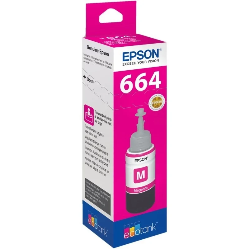 Tinta Epson 664 magenta para EcoTank | 1 Botella de 70ml
