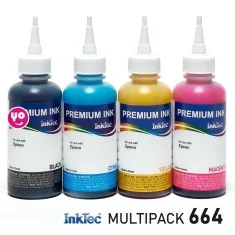 Tinta Epson 664 compatible para EcoTank, Pack 4 x100ml InkTec