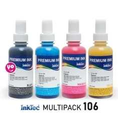 Encre compatible Epson 106, 4 flacons InkTec de 100ml, 4 couleurs