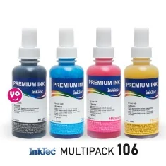 Tinta compatível com Epson 106, 4 garrafas InkTec de 100ml, 4 cores