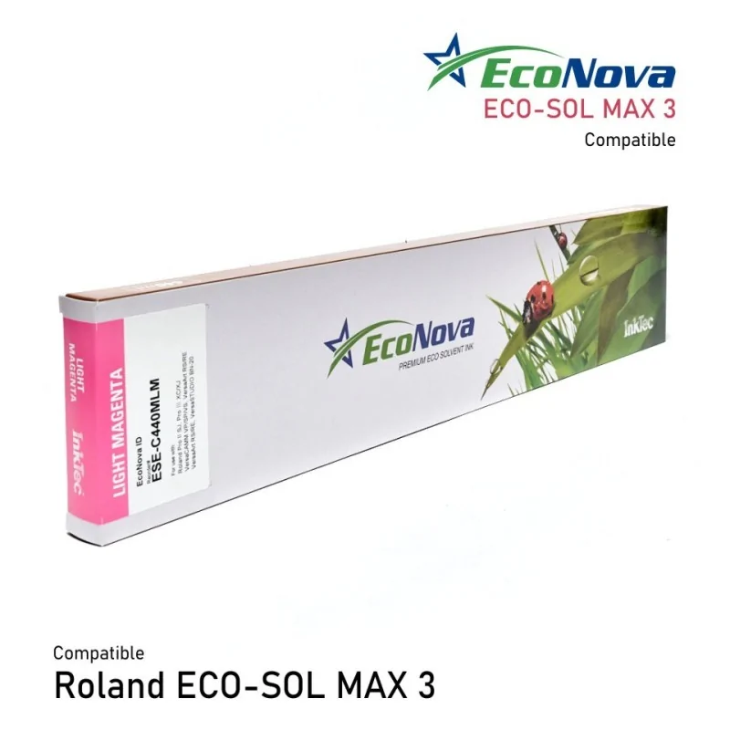 Eco-Sol MAX 3 magenta claro, Tinteiro InkTec compatível para Roland, 440ml | InkTec EcoNova
