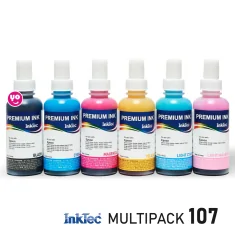 Encre 107 Inktec pour Epson EcoTank , multi-pack. 6 Bouteilles de 100 ml