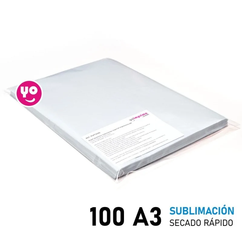 Papel de sublimación A3 yoimprimo®, con coating de secado rápido. 100gr (100 hojas)