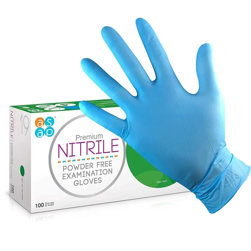 Gants en nitrile bleu, résistants à l'encre. Sans latex, hypoallergénique. (100 u.)