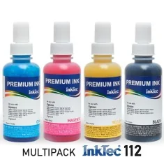 PACK de tintas Epson 112 compatíveis. 4 garrafas InkTec de 100ml