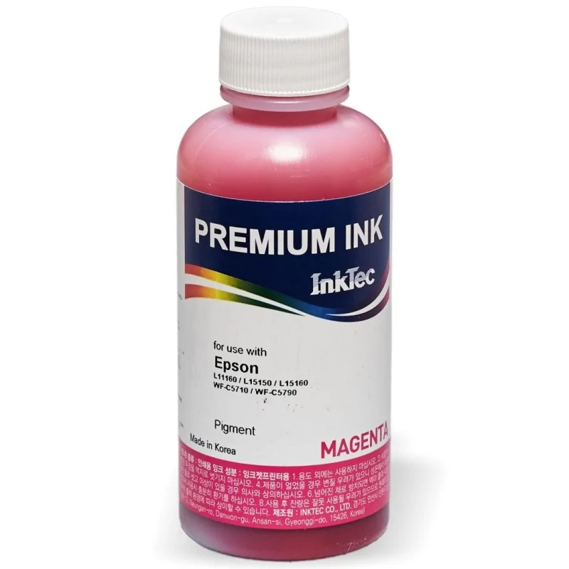 Tinta pigmentada InkTec E0019 para impressoras Epson Ecotank PRO e WF PRO. MAGENTA ( garrafa de 100ml)