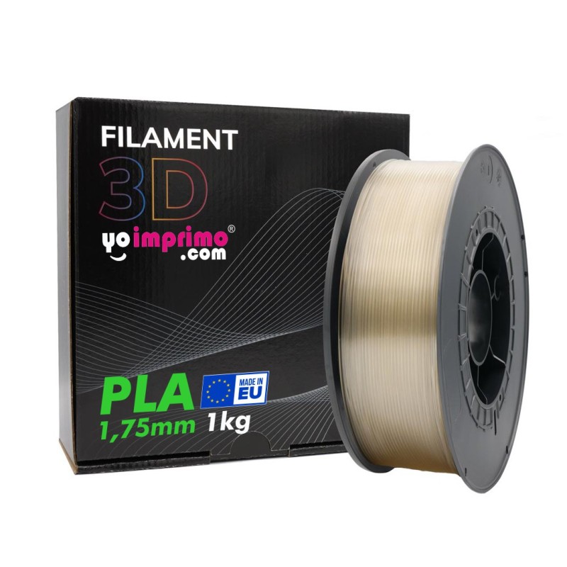 Filament PLA 3D, transparent. ø1,75 mm (1kg) - Fabriqué en UE