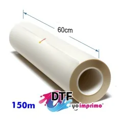 Filme DTF 60 cm mate, 75 mícrons, hot peel (bobinas 150m e 100m)