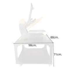 Table à roulettes pour presses à chaud et machines (98 cm x 88 cm)