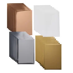 Muestras de láminas Foil metálicas Cricut (24 hojas, 10 x 15 cm)