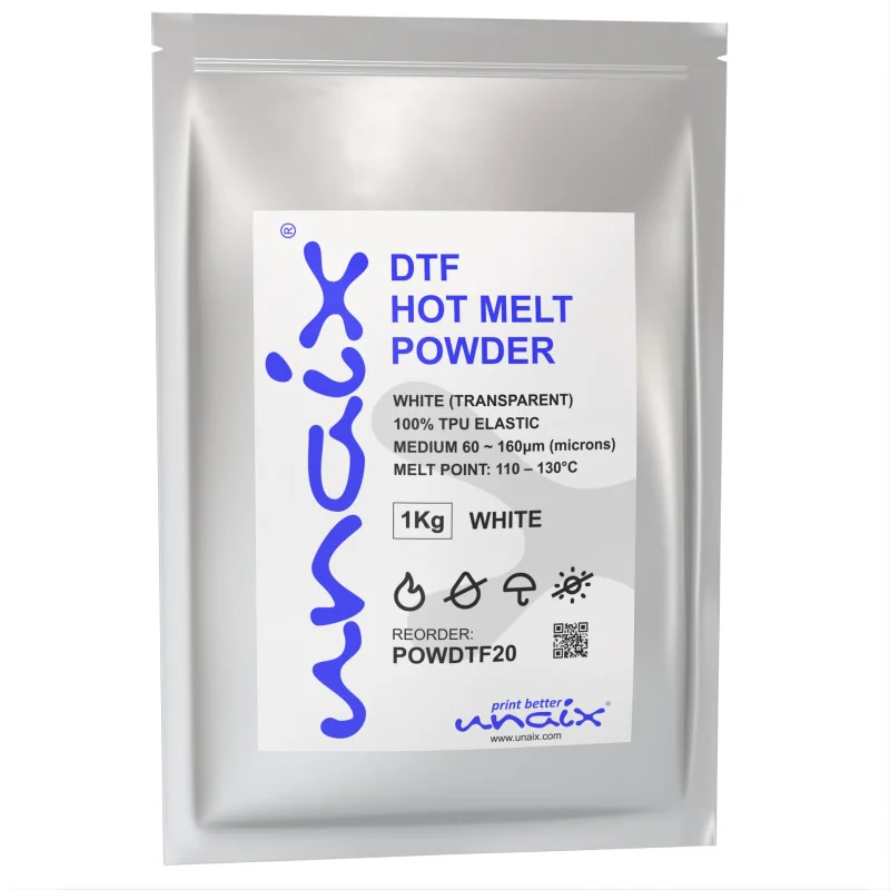 Polvo DTF Unaix, TPU Medio 60-160µm (1 kg)