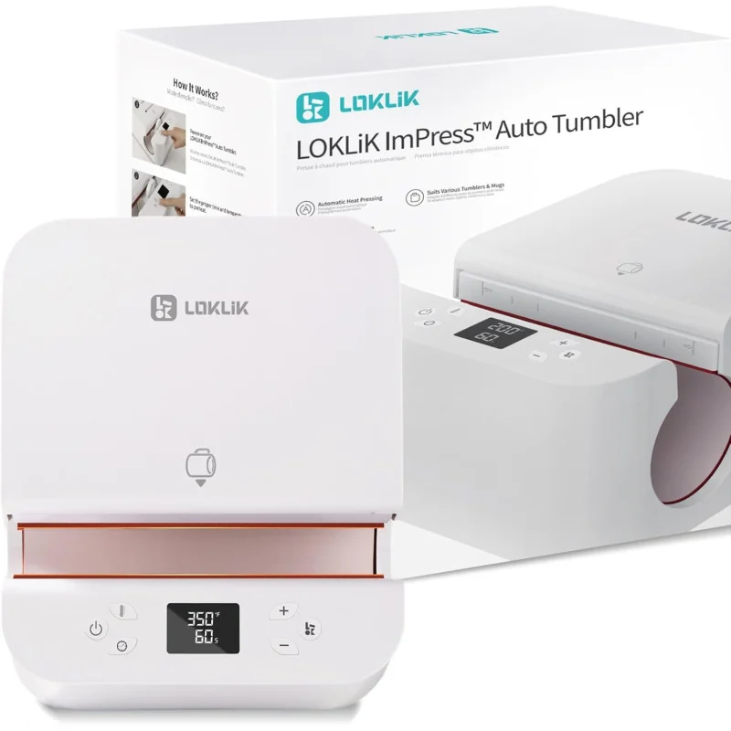 Prensa térmica automática para copos e garrafas LokLik Auto Tumbler