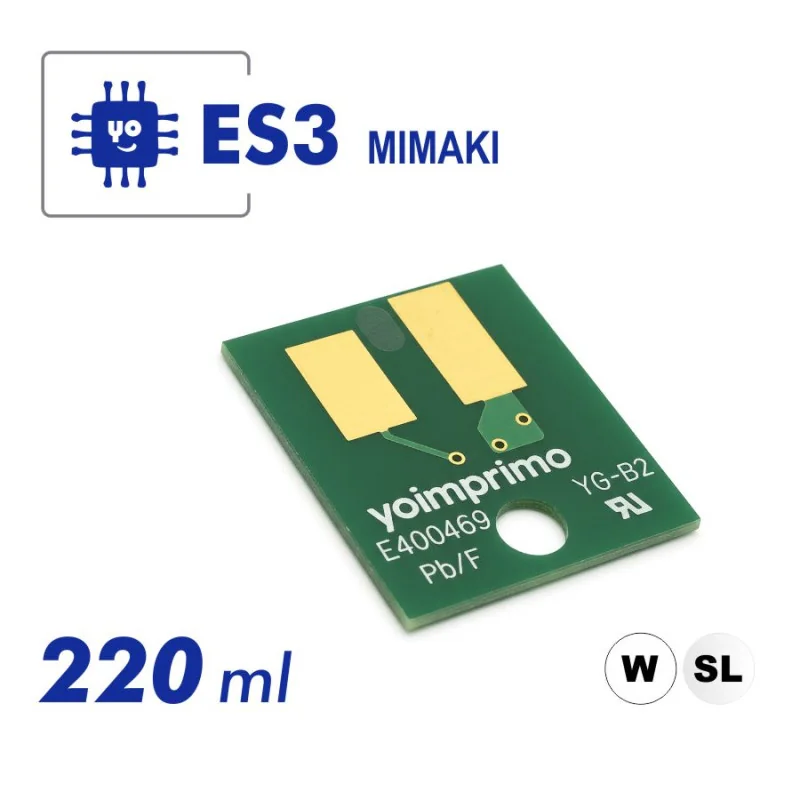 Puce d'encre Mimaki ES3, 220 ml (blanc, argent)