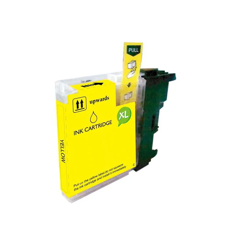 Cartouche compatible Brother LC-1100Y, LC985Y et LC-980Y, haute capacité, JAUNE