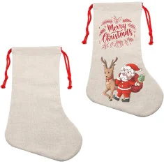 Chaussette de Noël en lin, sublimable