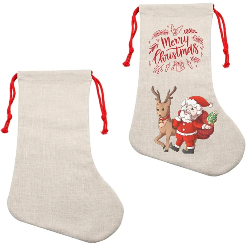 Chaussette de Noël en lin, sublimable