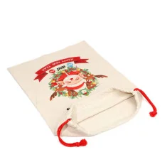 Sac de Noël en lin sublimable, 30 x 40 cm