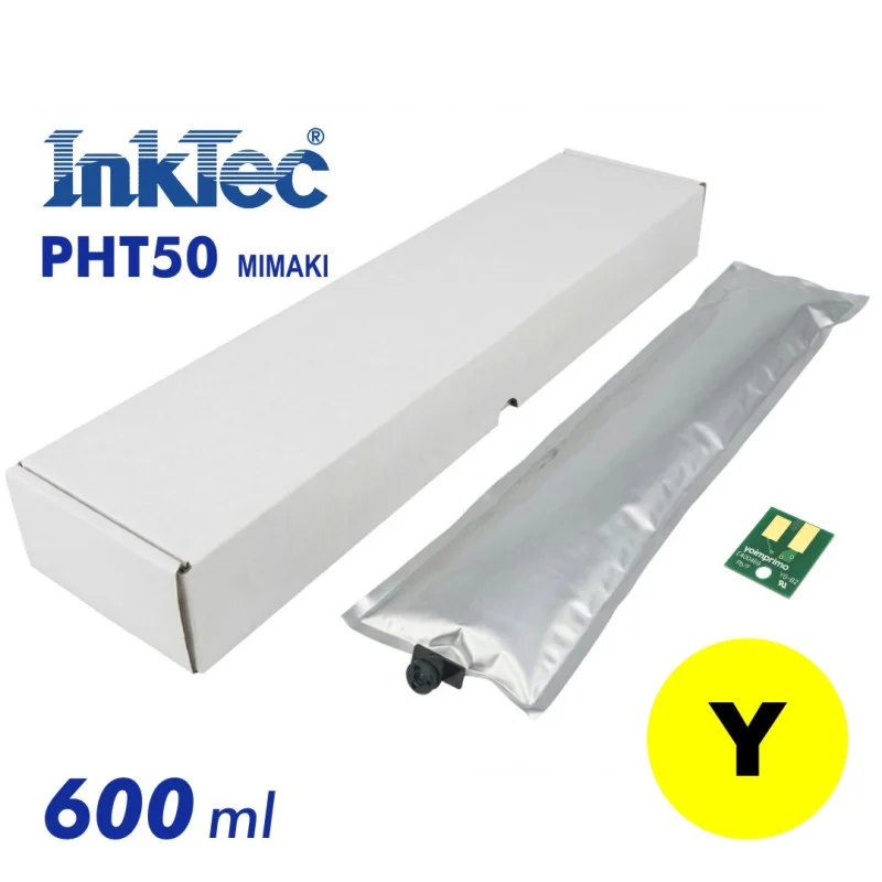 Tinta Inktec PHT50 DTF para Mimaki, 600ml + chip (amarela)