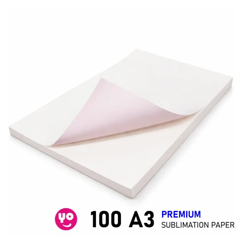 Papier de sublimation yoimprimo® Premium A3. Séchage rapide, pour textiles et matériaux rigides (100 feuilles, A3)