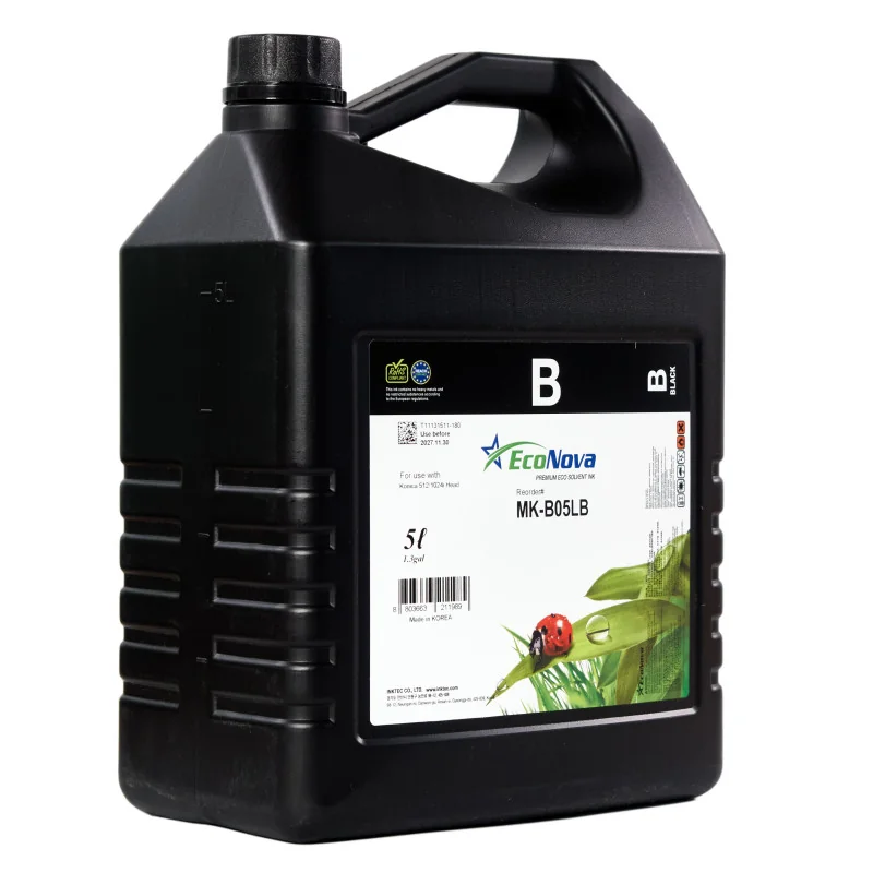 Tinta mild-solvent EcoNova para Konica 1024i, 512i (5 litros, Negro)