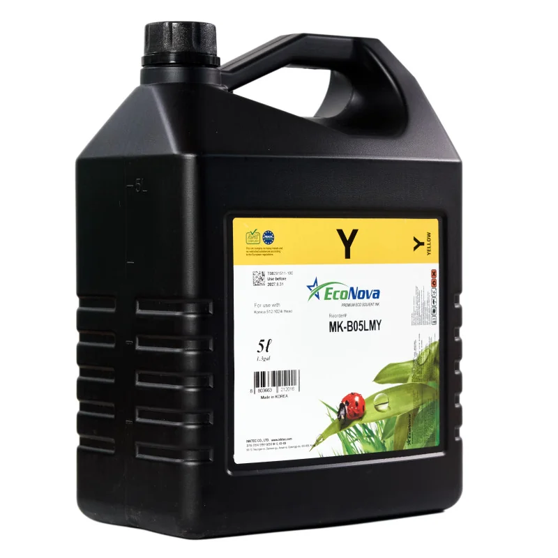 Tinta EcoNova mild-solvent para Konica 1024i, 512i (5 litros, Amarela)