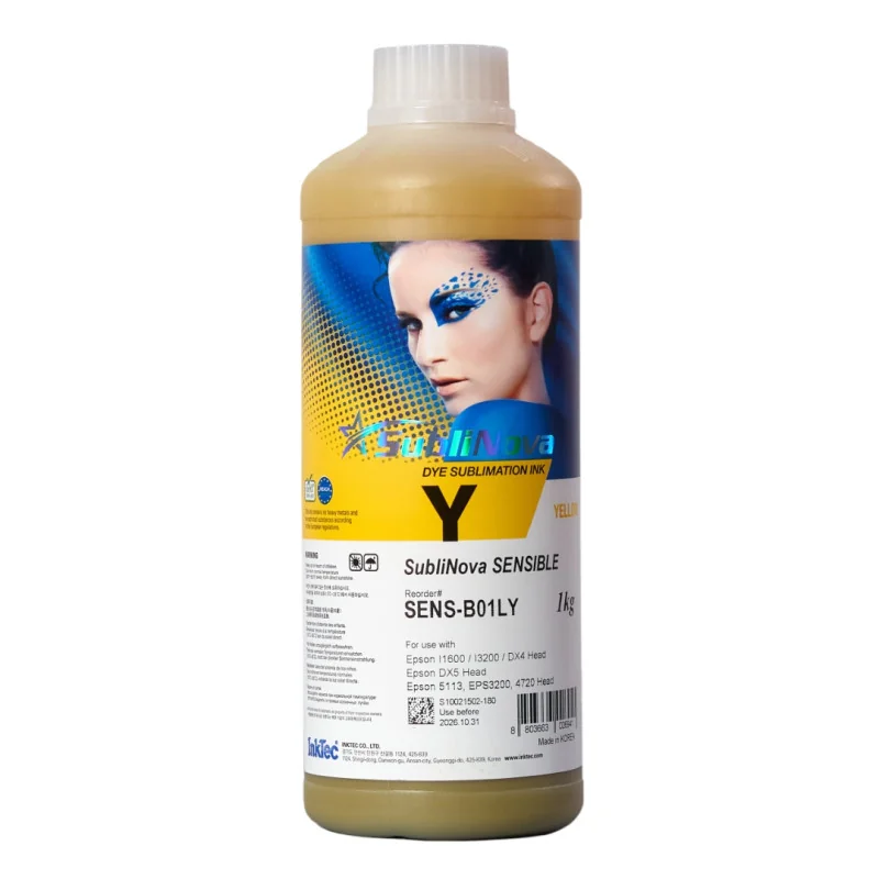 Tinta de sublimação Sublinova Sensitive, cabeças i3200 (1 kg, amarela)