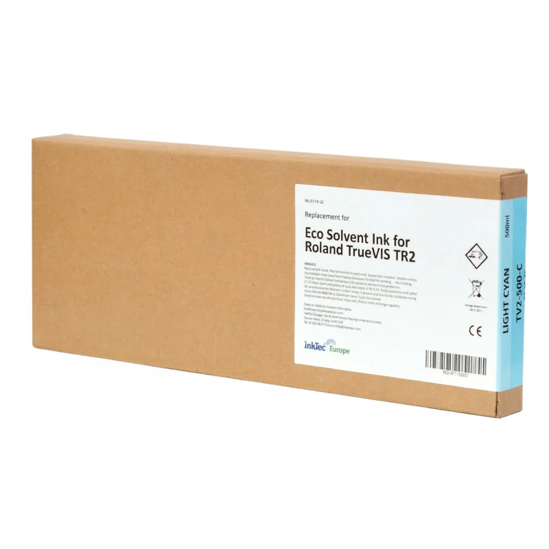 Encre compatible Roland TrueVIS 2, Cyan clair (500 ml avec puce) | InkTec TR2