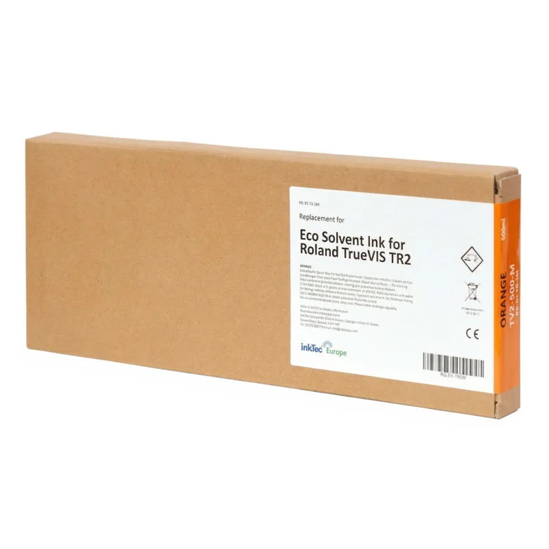 Tinta compatible Roland TrueVIS 2, Naranja (500ml con chip) | InkTec TR2