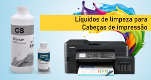 Soluções e líquidos para limpeza e manutenção de cabeçotes de impressão e tintas. 